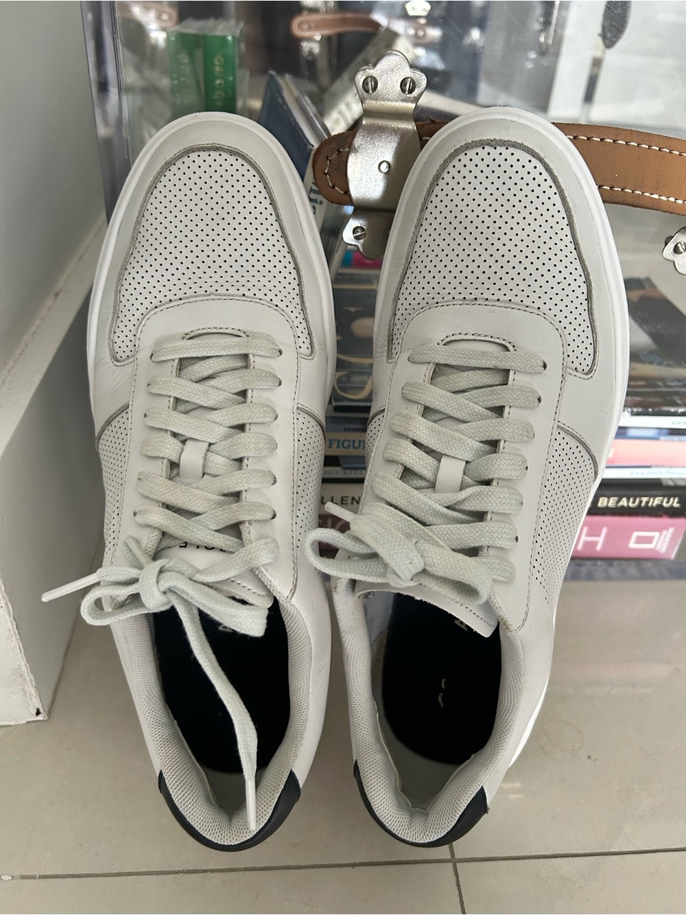 Cole Haan Grand Men's White Perforated Leather Sneakers - Picture 3 of 11